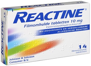 Reactine Cetirizine 10mg Tabletten 14st