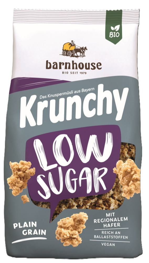 Barnhouse Krunchy Low Sugar Plain Grain Biologische Muesli