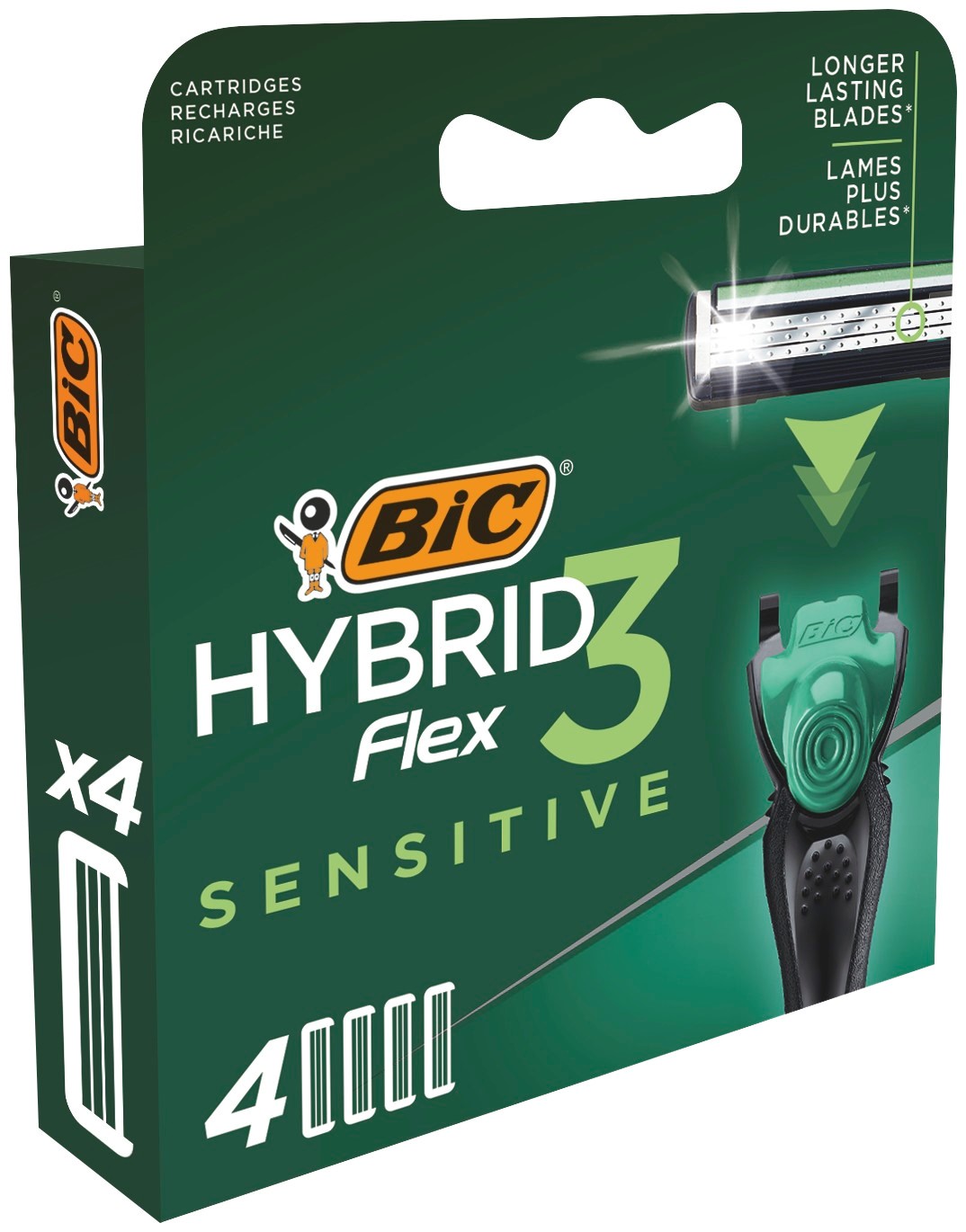 Bic Hybrid Flex3 Sensitive Scheermesjes Navulling 4ST