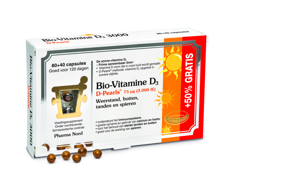 Pharma Nord - Bio vitamine D3 75 mcg - 50% Gratis - 80 + 40 Capsules