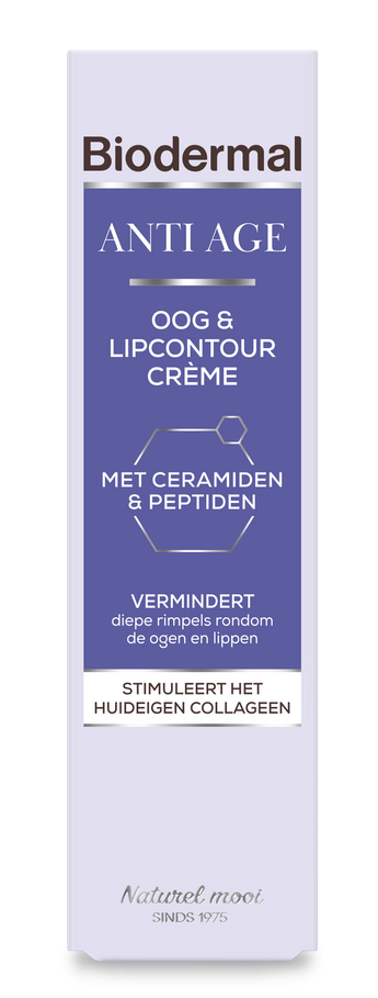 Biodermal Anti Age Oog- en Lipcontourcrème'- oogcreme - verminderd diepe rimpels, wallen en donkere kringen rondom de ogen en lippen - 15ml