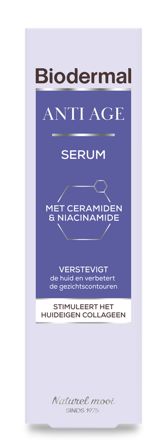 Biodermal Anti Age Serum - Serum voor een stralende huid met mix van huideigen ceramiden en Niacinamide - stimuleert de natuurlijke collageenproductie - 30 ml