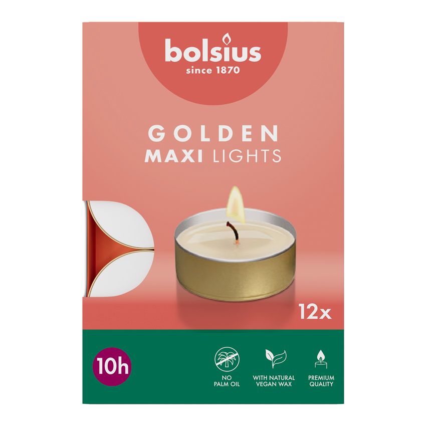 Bolsius Theelicht Golden Maxi Lights
