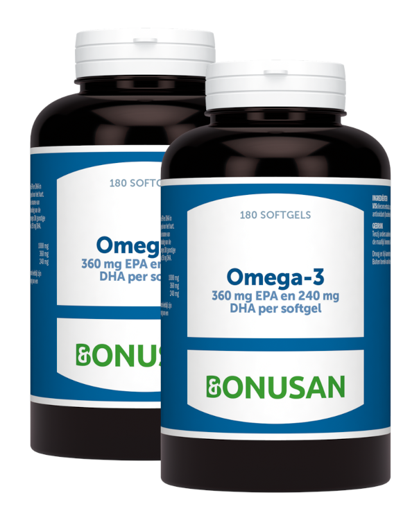 Afbeelding van Bonusan Omega-3 360mg EPA 240mg DHA Softgels Duoverpakking