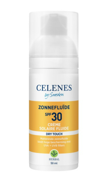 Image of Celenes by Sweden Herbal Sun Dry Touch Fluïde SPF30+ Zonnecrème