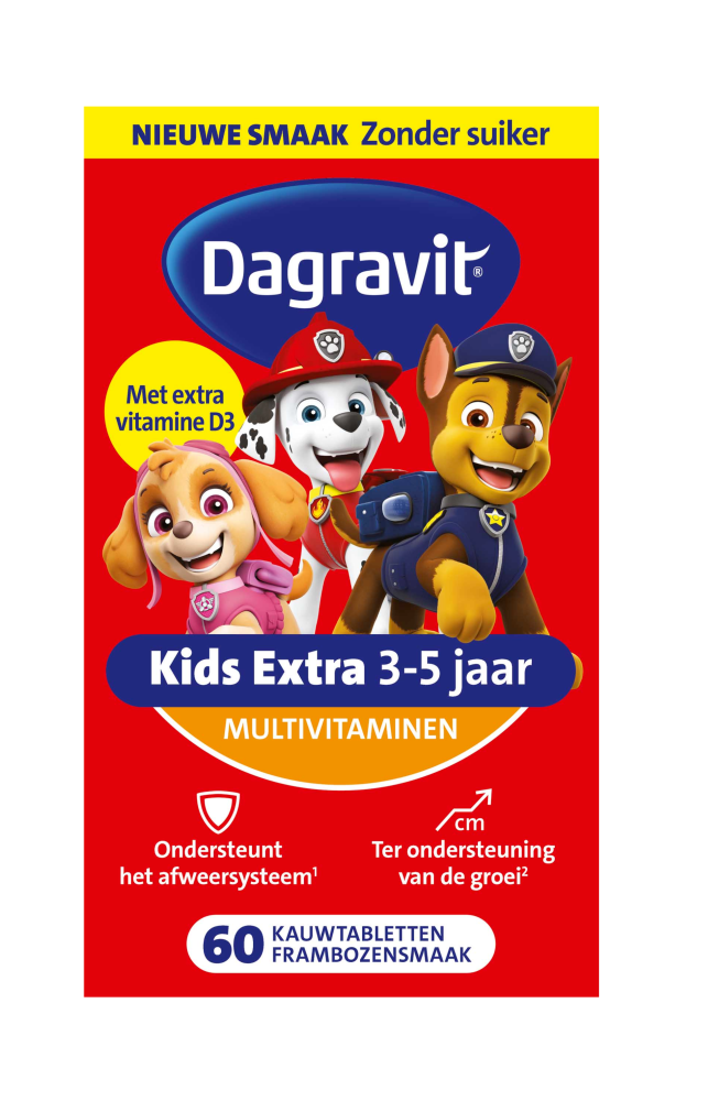 Dagravit Kids Extra 3-5 jaar Multivitaminen Kauwtabletten