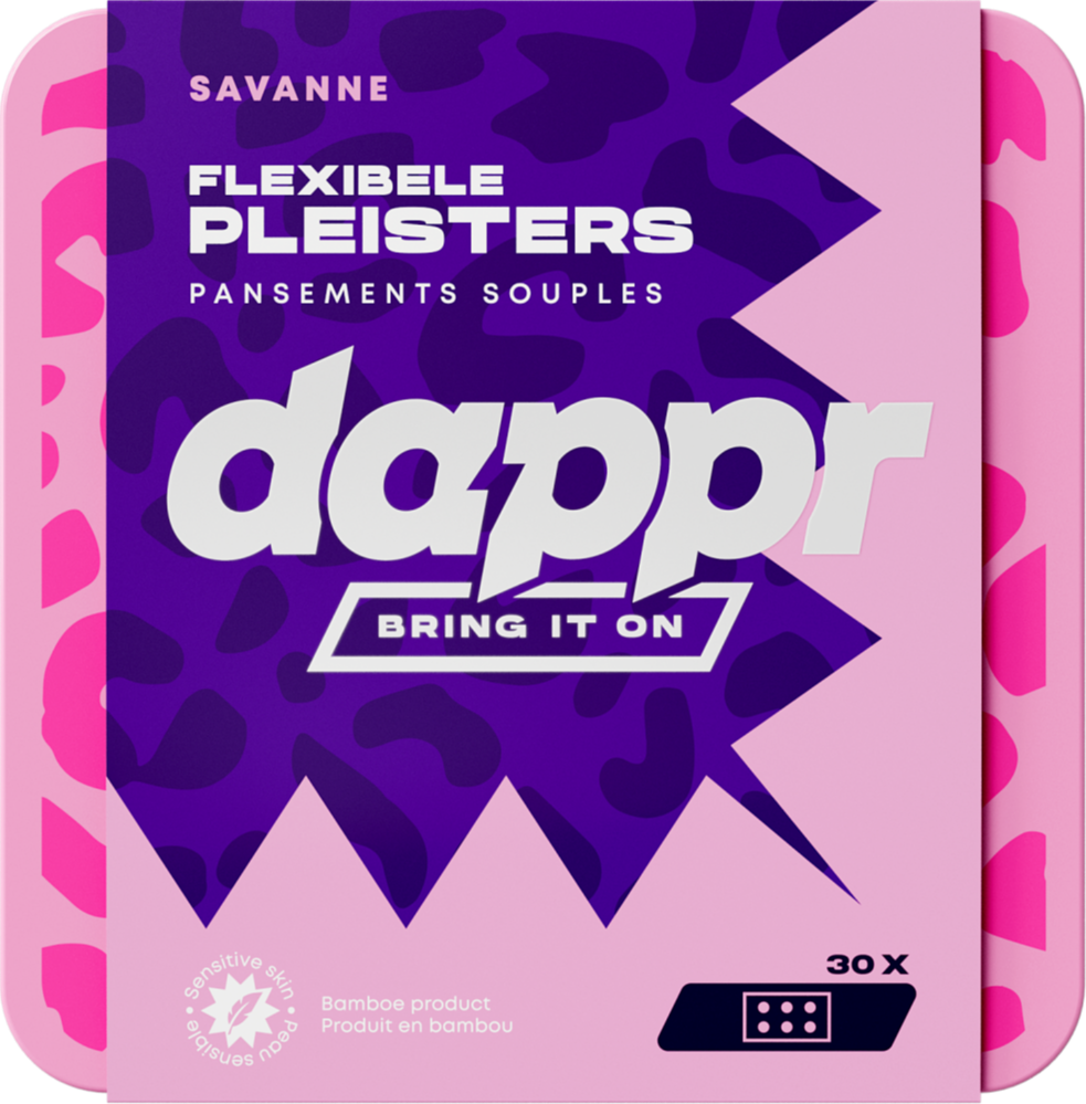 Dappr Savanne - Pleisters van bamboe - 30 st. - 2 maten & 3 designs in 1 doosje