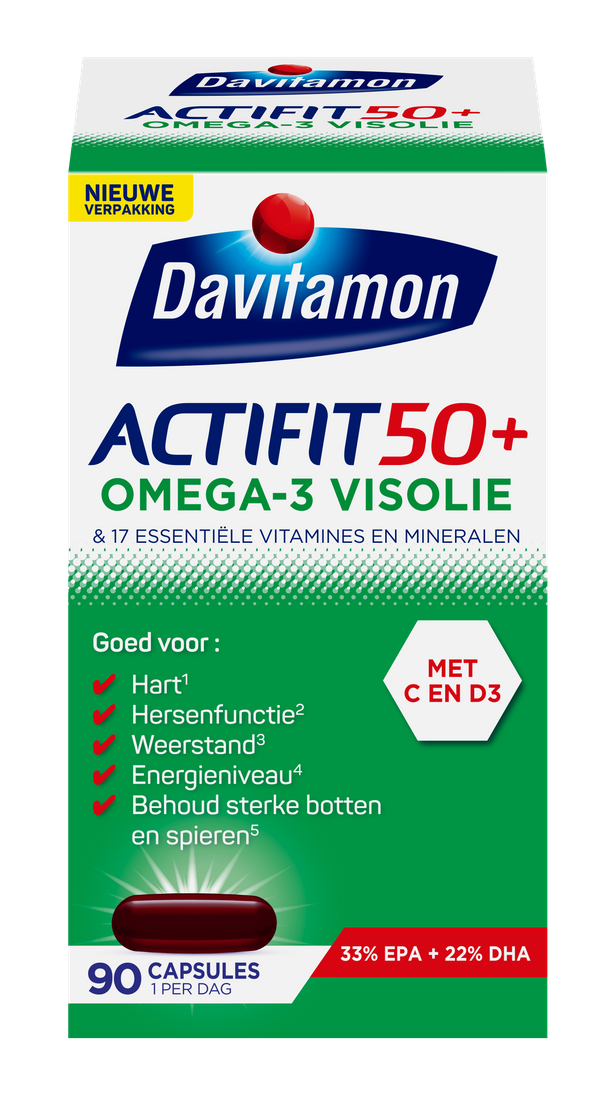 Afbeelding van Davitamon Actifit 50+ Omega-3 Visolie Capsules