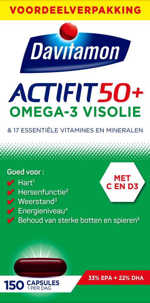 Afbeelding van Davitamon Actifit 50 Plus Omega-3 Visolie Capsules