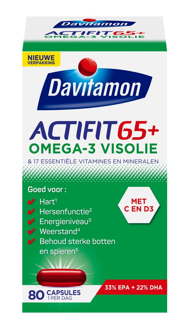 Afbeelding van Davitamon Actifit 65+ Omega-3 Visolie Capsules