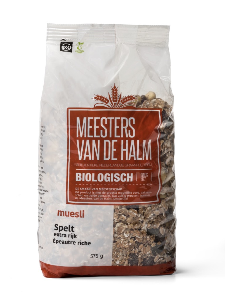 De Halm Muesli Spelt Extra Rijk Biologisch