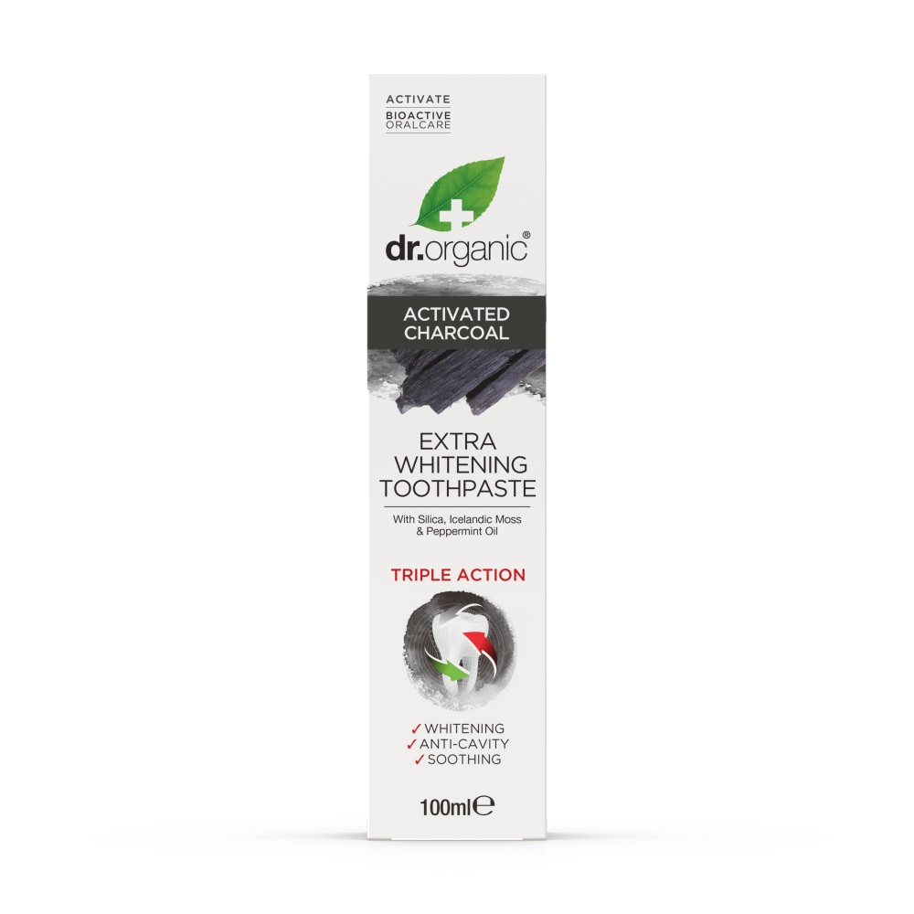 Dr Organic Charcoal Blekende tandpasta 100 ml