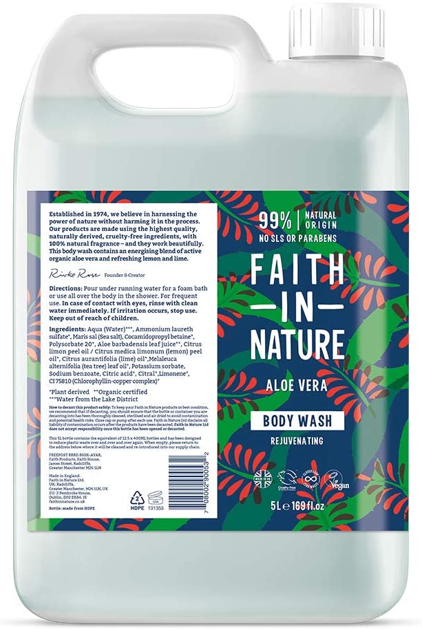 Faith In Nature Bodywash Aloë Vera Navulverpakking