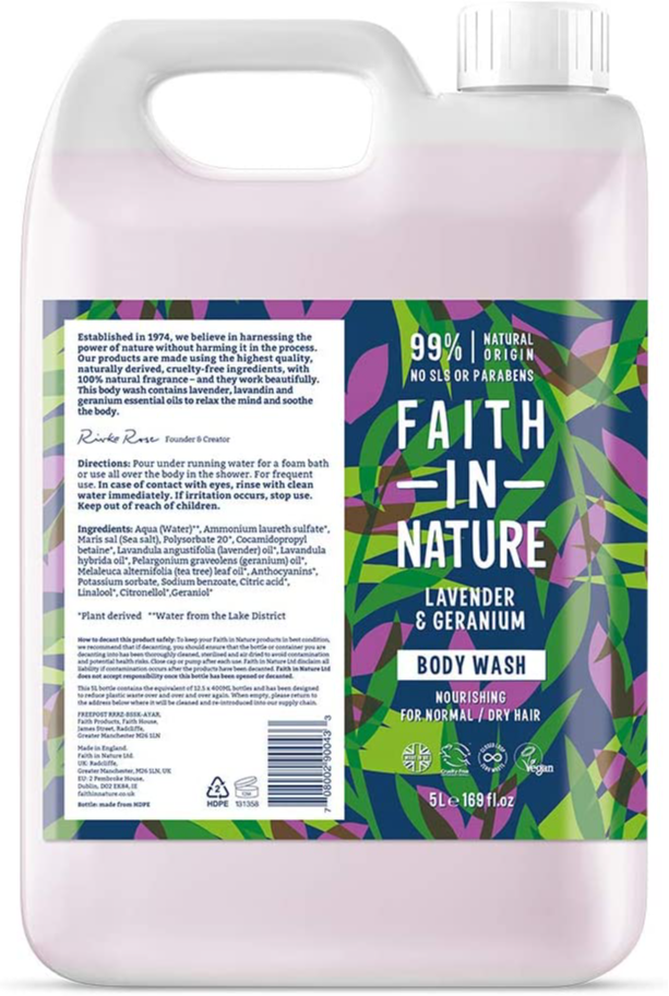 Faith in Nature Lavender & Geranium Bodywash Navulverpakking
