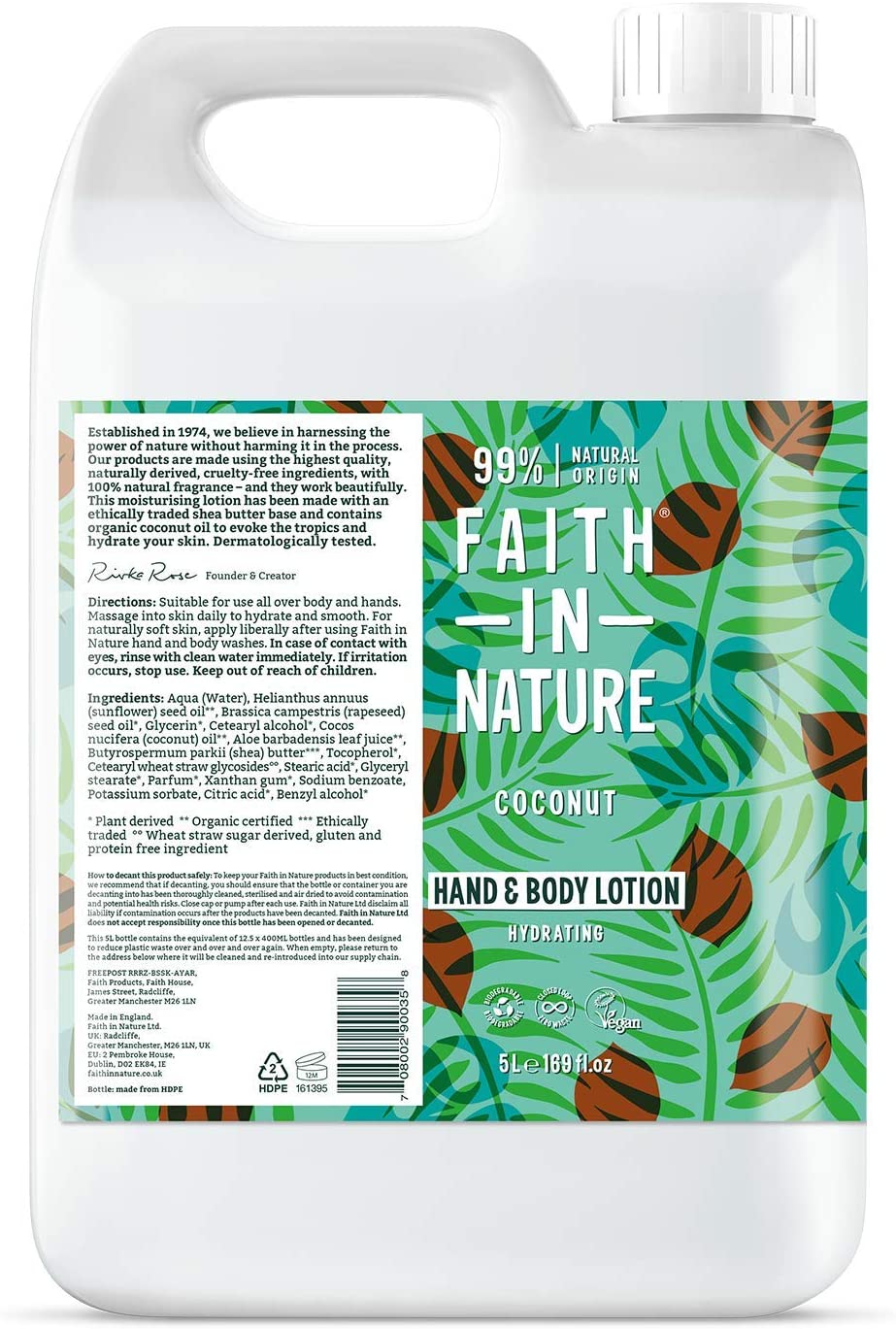 Faith in Nature Hand & Body Lotion Coconut Navulverpakking