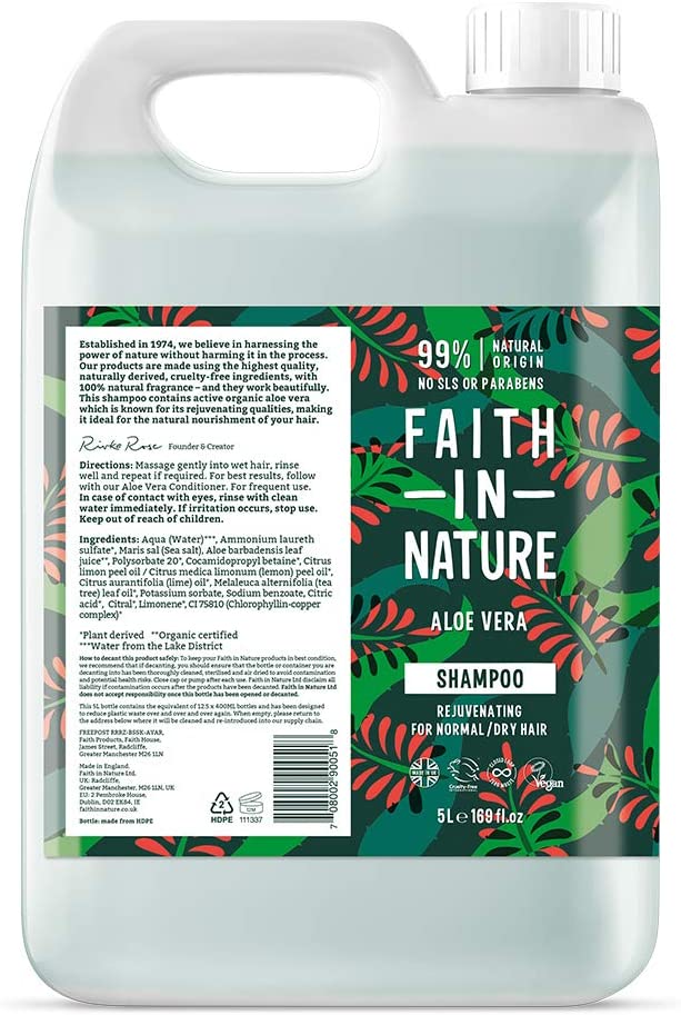 Faith in Nature Shampoo Aloe Vera – Refill 5L