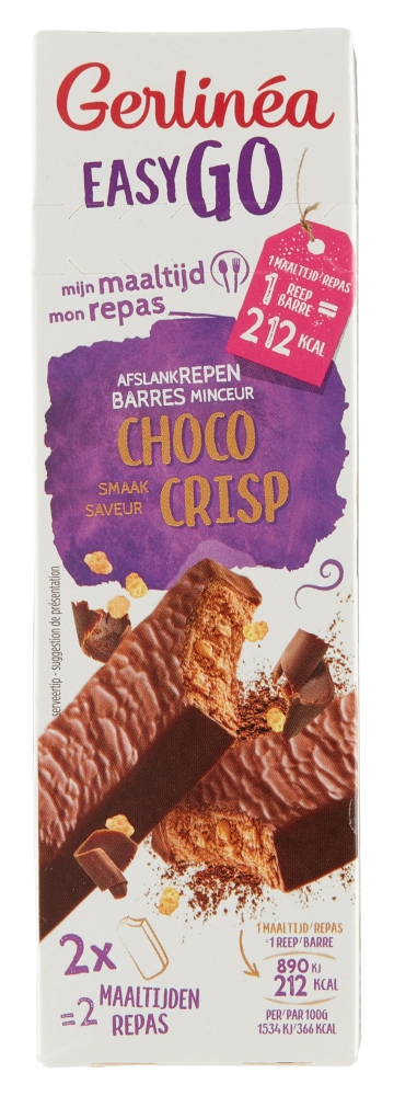 Gerlinea Easy Go Afslank Maaltijdrepen Choco Crisp 2x58g