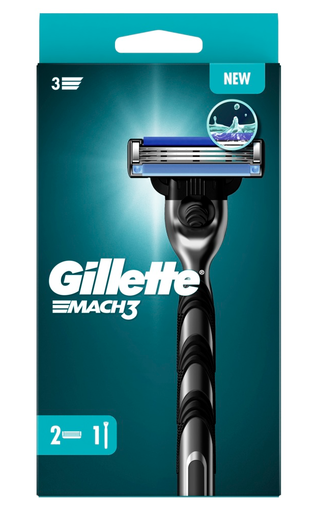 Gillette Mach3 Scheersysteem Voor Mannen - 1 Handvat - 2 Scheermesjes