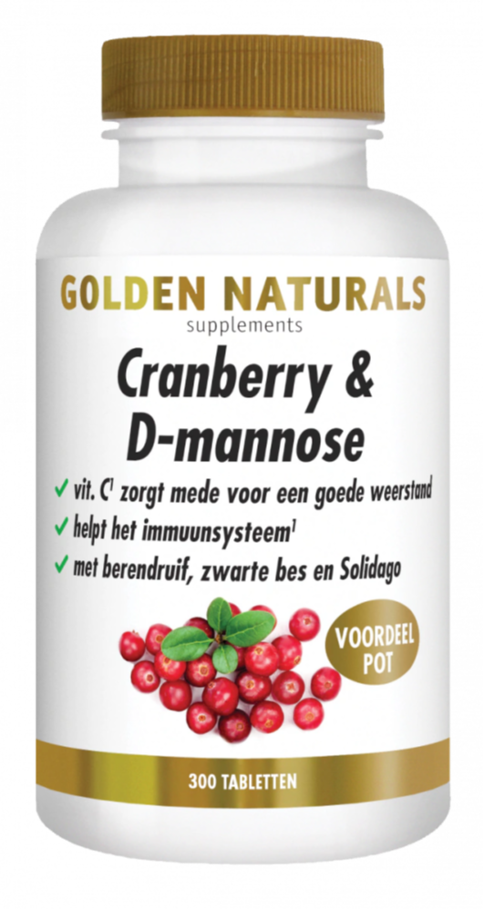 Golden Naturals Cranberry & D-mannose (300 veganistische tabletten)