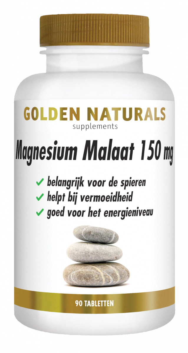 Golden Naturals Magnesium Malaat 150mg (90 veganistische tabletten)