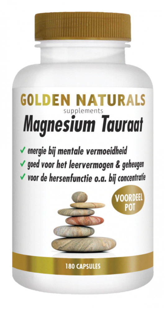 Golden Naturals Magnesium Tauraat (180 veganistische capsules)