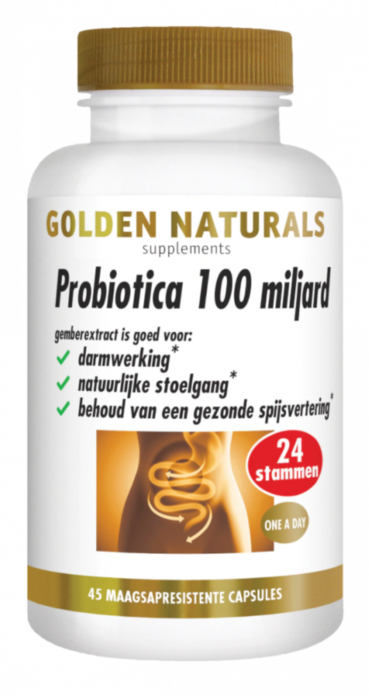 Golden Naturals Probiotica 100 miljard (45 veganistische maagsapresistente capsules)