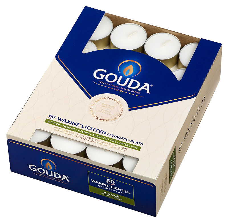 Gouda Waxinelichten 4.5 Uur Wit 60st