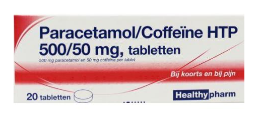 Healthypharm Paracetamol Coffeïne 500/50mg Tabletten