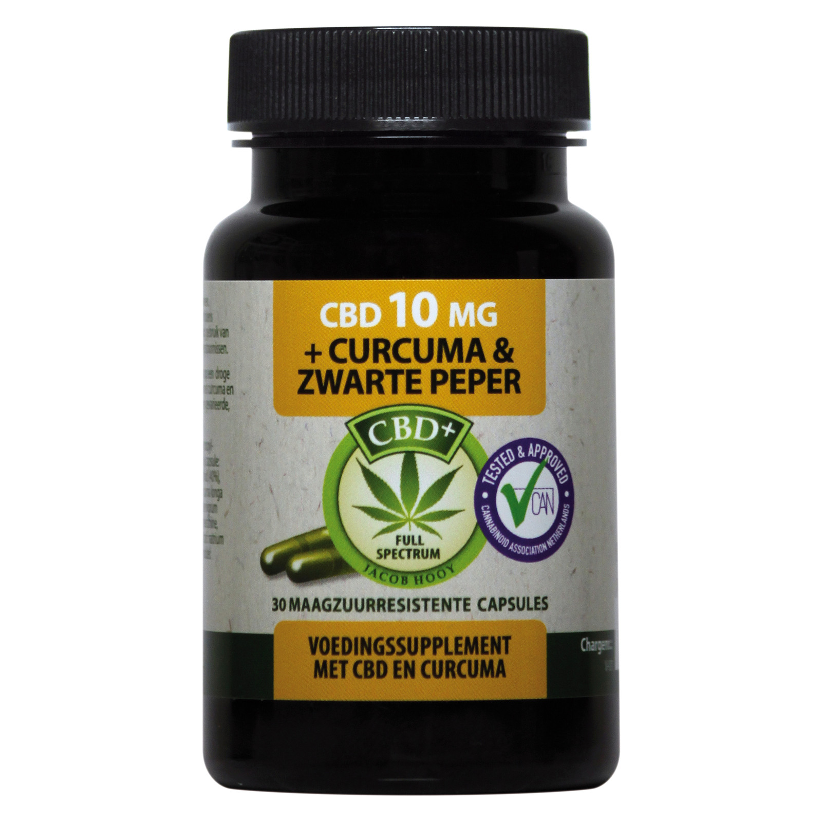 Jacob Hooy CBD 10mg + Curcuma & Zwarte Peper Capsules