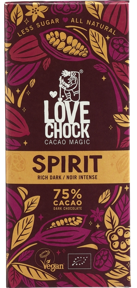 Lovechock Spirit Vegan Pure Chocolade | 75% Cacao