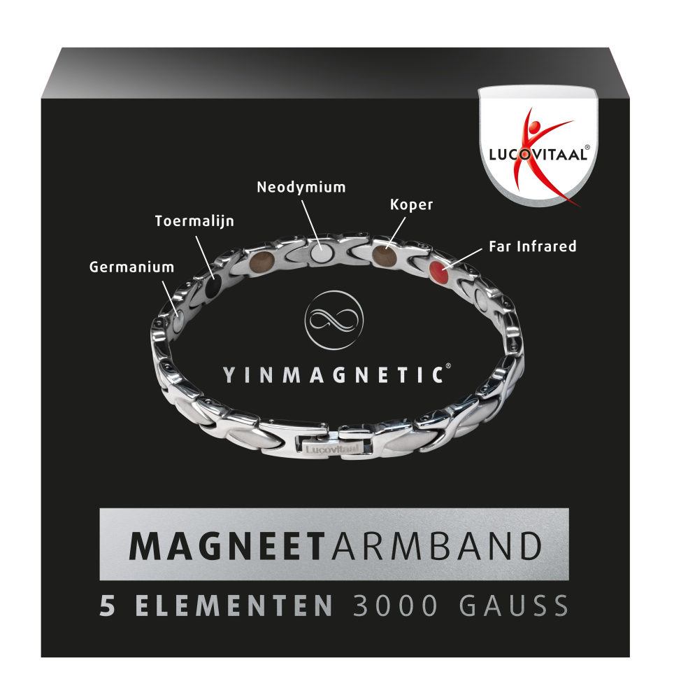 Lucovitaal Yinmagnetic Magneet Armband Zilver