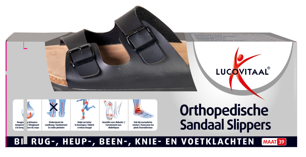 Lucovitaal Orthopedische Sandaal Slippers Maat 39