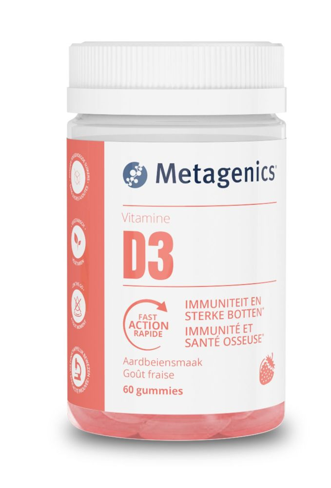 Metagenics Vitamine D3 Gummies Aardbei