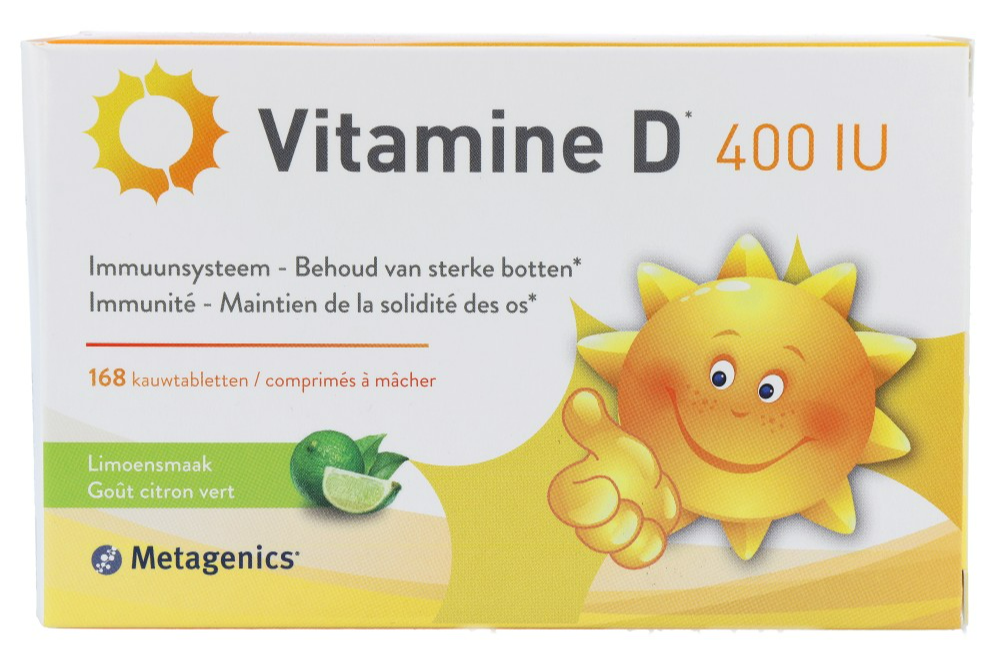 Metagenics Vitamine D 400IU Limoen Kauwtabletten