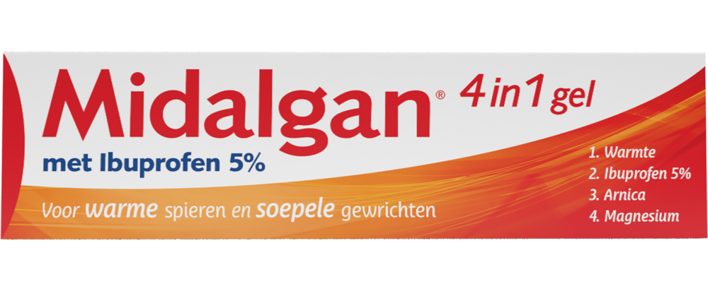 Midalgan 4 in 1 gel Met 5% ibuprofen 100 gr