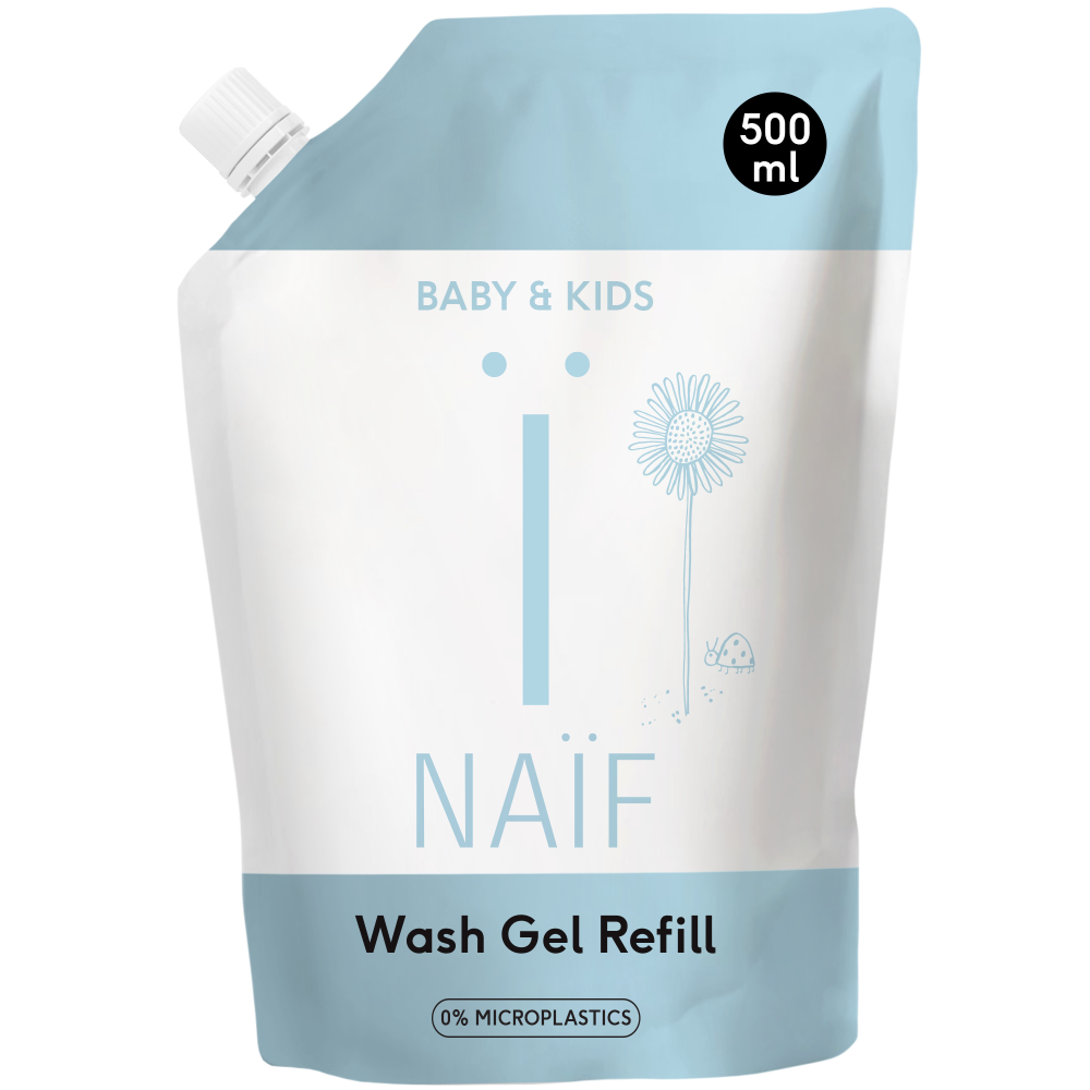 Naïf Reinigende Wasgel - Navulverpakking -  Baby en Kids - 500ml - met Natuurlijke Ingrediënten
