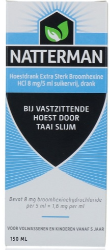 Natterman Broomhexine Hoestdrank Extra Sterk Broomhexine HCI 8mg/5ml - Suikervij