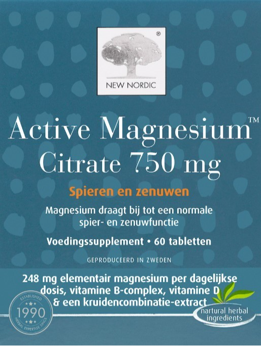 New Nordic Active Magnesium Citrate 750mg Tabletten