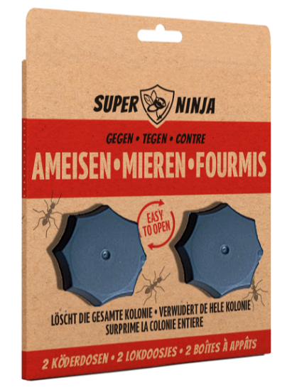 Super Ninja lokdoos - 2x lokdoosje tegen mieren - mierenlokdoos - anti mier - bestrijdingsmiddel binnen en buiten