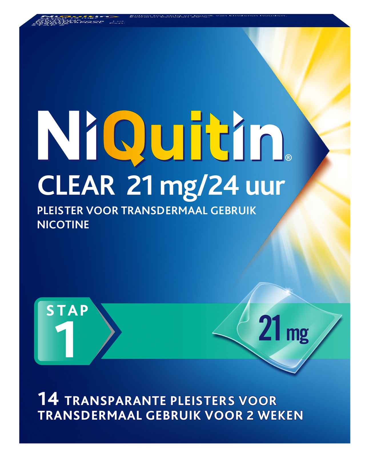 Niquitin Clear Pleisters 21mg Stap 1