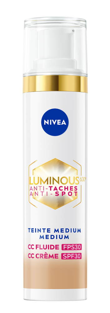 NIVEA Cellular LUMINOUS630 CC Fluid Cream met SPF 30 - Medium - Anti-Pigmentvlekken Crème - Gezichtscreme - 40ml