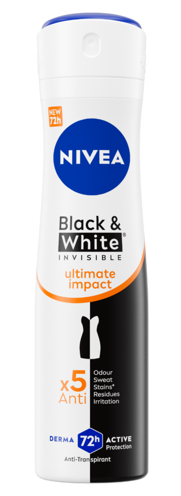 Nivea Black & White Invisible Ultimate Impact Deodorant Spray