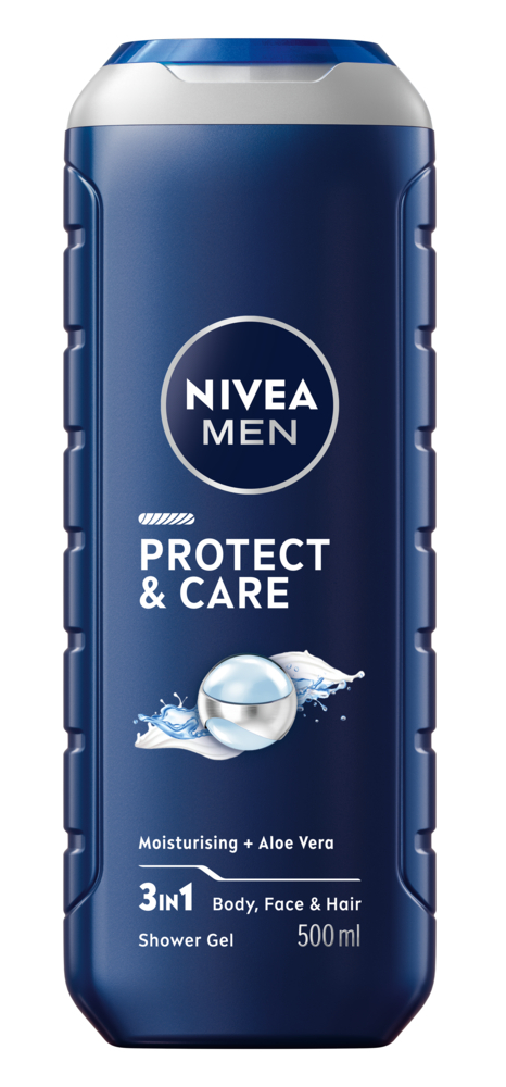 NIVEA MEN Protect & Care Douchegel - 3-in-1 Shower Gel Met aloë vera - Shampoo - 500ml