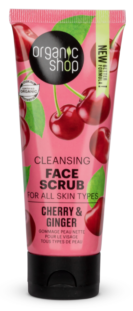 Organic Shop - Organic Ginger & Cherry Cleansing Face Scrub Oczyszczajacy Scrub Do Twarzy - 75ML