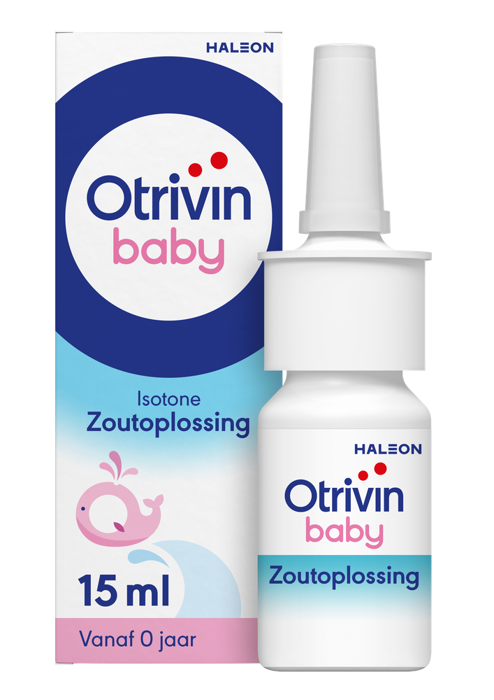 Image of Otrivin Baby Zoutoplossing Neusspray bij een verstopte neus 