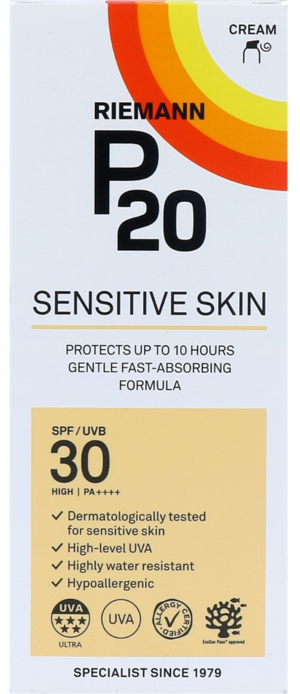 Image of P20 Zonnebrand Sensitive Skin Crème SPF30