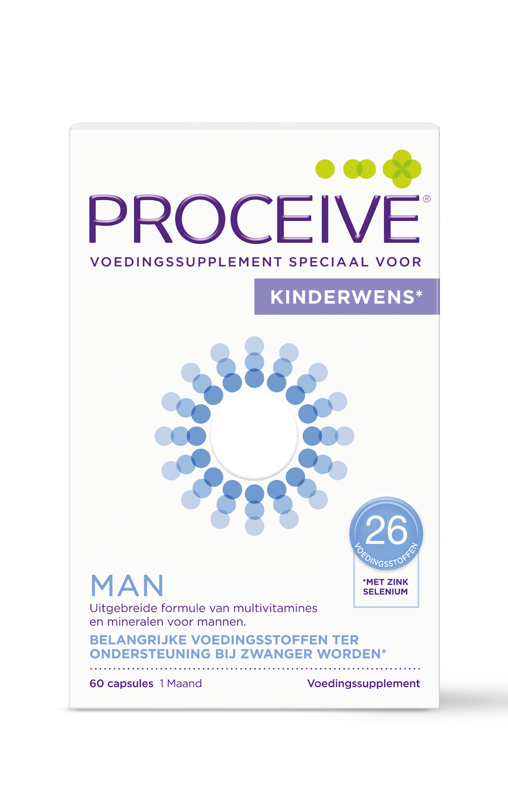 Proceive Kinderwens Man - Fertiliteit Support - 60 capsules