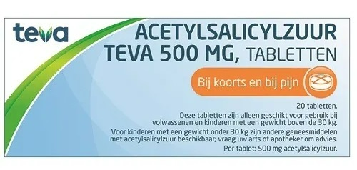 Teva Acetylsalicylzuur 500mg Tabletten