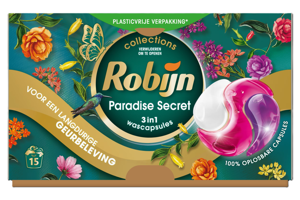 Robijn 3-in-1 Wascapsules Paradise Secret 15 stuks