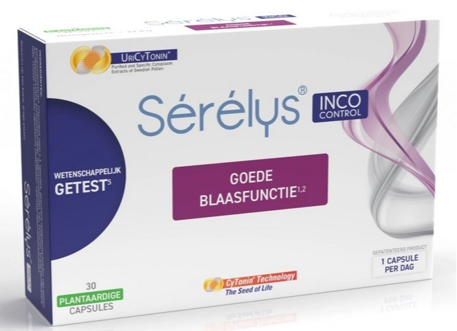 Sérélys Inco Control - 30 capsules / 1 maand - Helpt Incontinentie klachten verminderen - Draagt bij aan een goede blaasfunctie- Geen fyto oestrogene werking - Op basis van Pollene